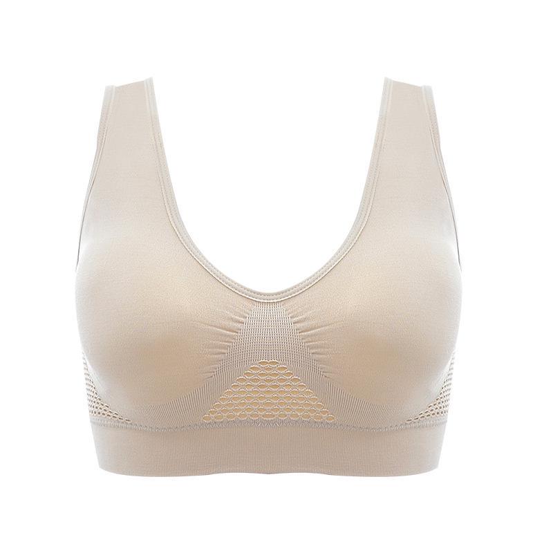 

Women s Wire-Free Breathable Mesh Bra, Plus Size, Hollow Design, Shock-Absorbing, Bust Minimizer