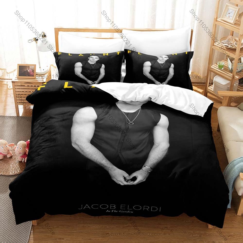 Jacob Elordi Duvet Cover + 2 Pillowcases Celebrity Actor Print Soft Bedding Set Bedroom Decor for Fans