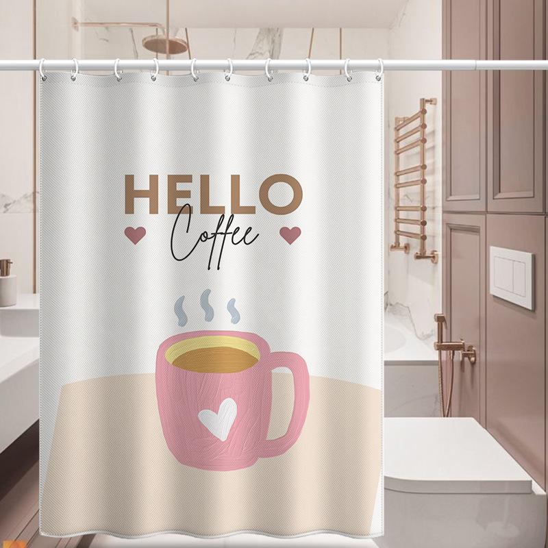 Bathroom Thickened Waterproof Curtain Mildew Proof Shower Curtain Shower Partition Curtain Shower Curtain Bathroom Curtain Free Perforation