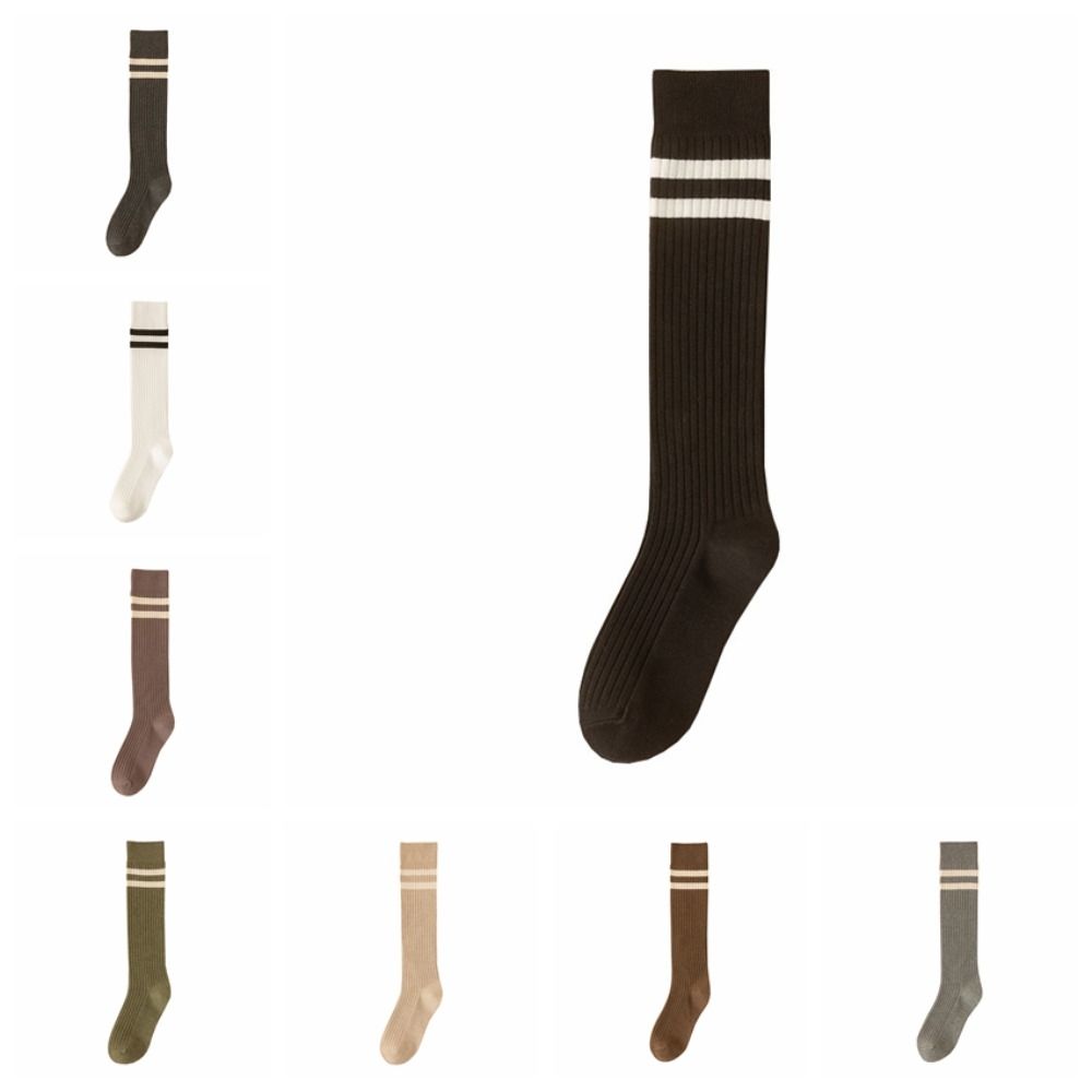 Solid Color Middle Tube Socks JK Women Stockings Elastic Female Hosiery Ladies