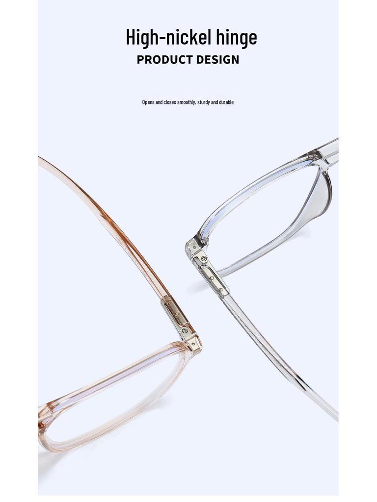 Stylish Anti-Blue Light Glasses: Women's Simple Korean TR90 Double Bridge with Myopia Prescription