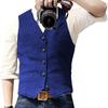 Pánské podzimní a zimní obleky s výstřihem do V Vesta Rybí kost Tweed Slim Fit Vesta Běžné Klasické Formální Podnikání pro svatební mládence