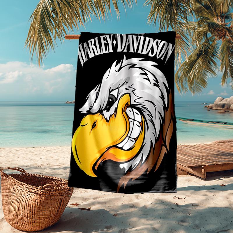 Vintage Motorcycle Fashion Beach Towel: Ideal for Summer Adventures Soft, absorbent and quick drying suitable for swimming and bathing