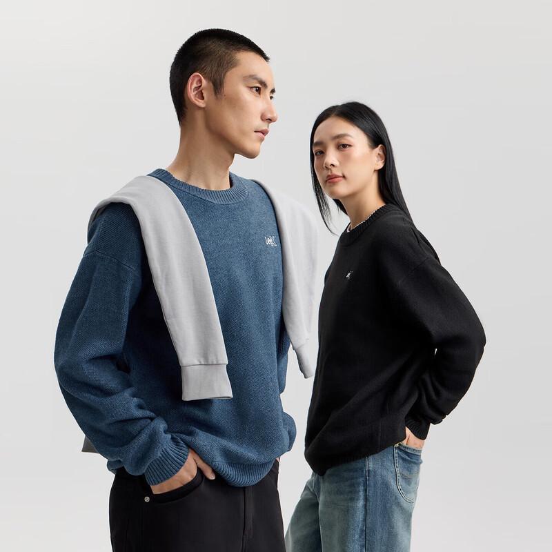 Lee Unisex Embroidered Logo Round Neck Sweater