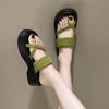 New summer outer wear thick-soled fashionable small height-increasing toe slippers
