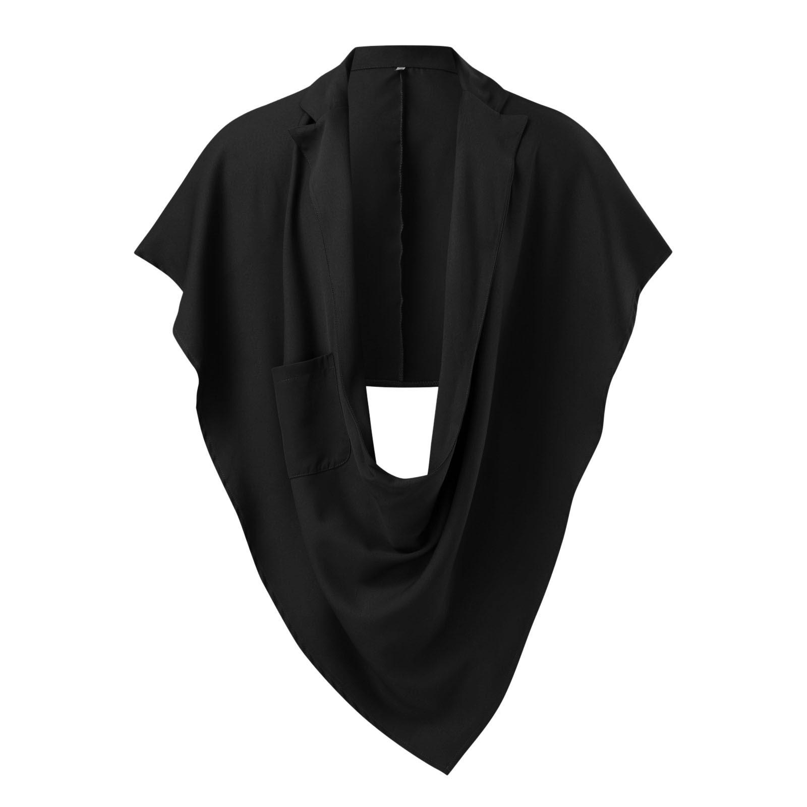 

Casual Lapel Sleeveless Cloak Loose Solid Color Irregular Men’s Tank Tops S чорний