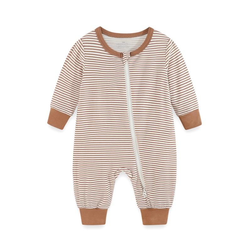 1 Stück Baby Jungen Mädchen modischer langärmliger Reißverschluss-Overall Baumwolle weich Neugeborenen Kleidung