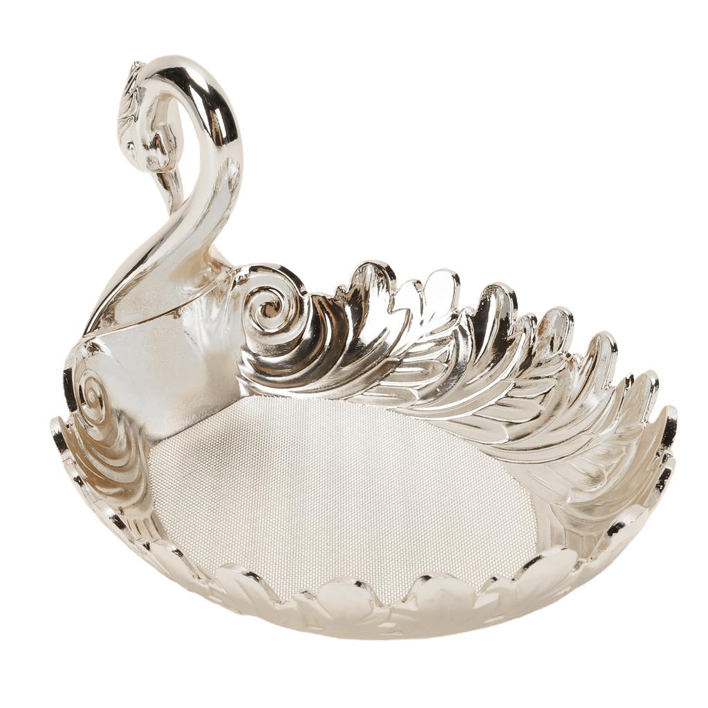 Metal Fruit Bowl Vintage Exquisite Peacock Shape Decorative Plate for Snacks Nuts Dried Fruits