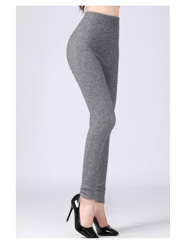 Women's High-Waist Slim Fit Cashmere Leggings - Warm and Trendy for Autumn/Winter 2021