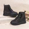 Children's Black Winter Mid-Calf Boots with Thick Sole and Side Zipper