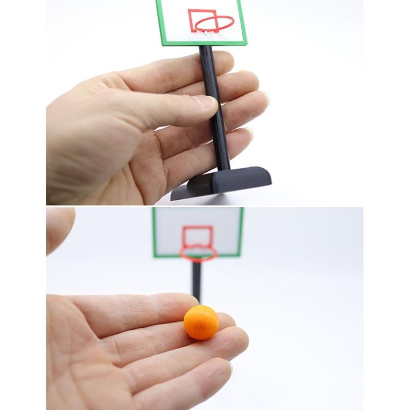 Miniature Basketball Hoop Set for 1/12 Doll House Decoration Educational Model for Children Creativity Easy Assembly