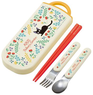 Skater Besteckset für das Mittagessen und Hergestellt in Schiebebesteck mit Namen Trio Studio Ghibli Lieferservice Jiji Botanisch Kinder, Box, Essstäbchen, Löffel,