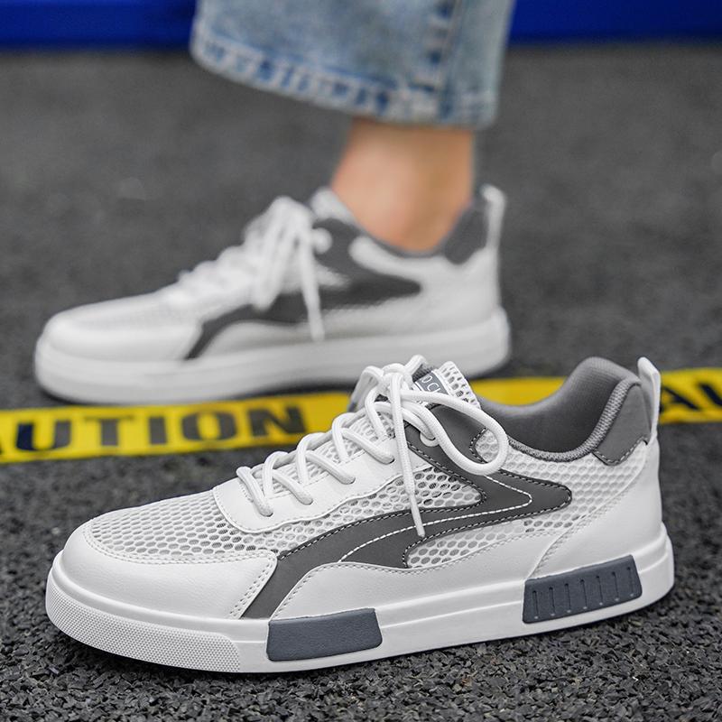 

Мужская черная спортивная обувь, повседневная обувь для скейтбординга, летние дышащие кроссовки для бега для студентов, большие размеры EU: 47 серый