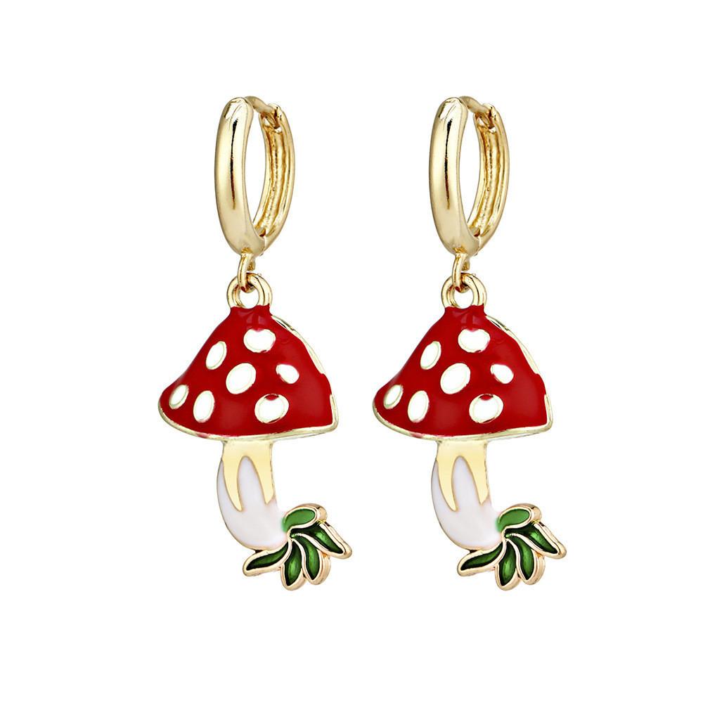Unique Alloy Trending Geometric Mushroom Earrings For Versatile Women