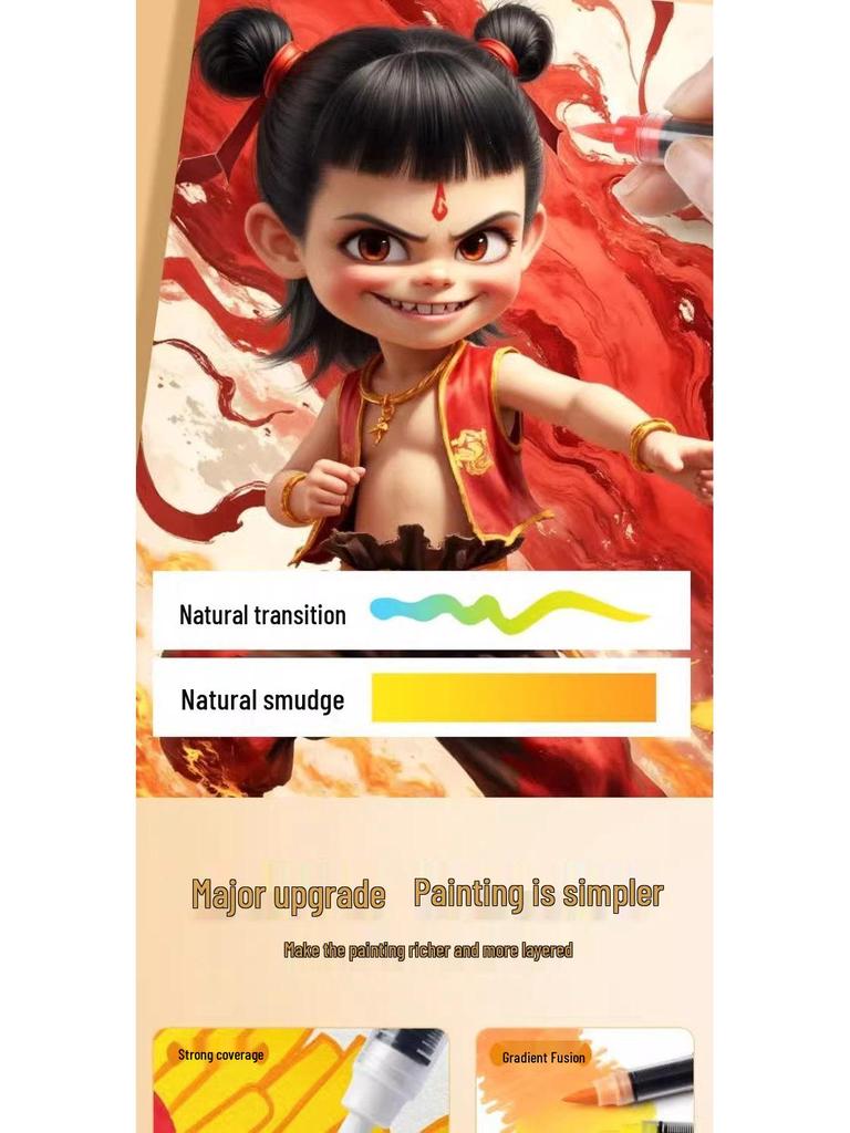 Translucent Soft Tip Acrylic Marker for Layering, DIY Art, Children's Graffiti, and Elementary School Drawing.