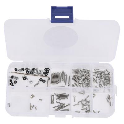 176Pcs/set Stainless Steel Screw Nuts Kit Screw Box Set for Axial SCX24 90081 1/24 RC Car
