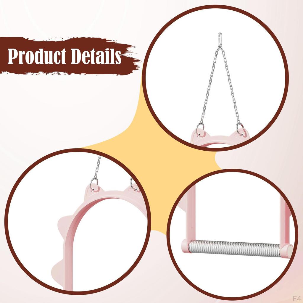 Parrot Swing Hanging Toy Chewing Perch Cage Accessory for Black Small Sized Birds Tiger