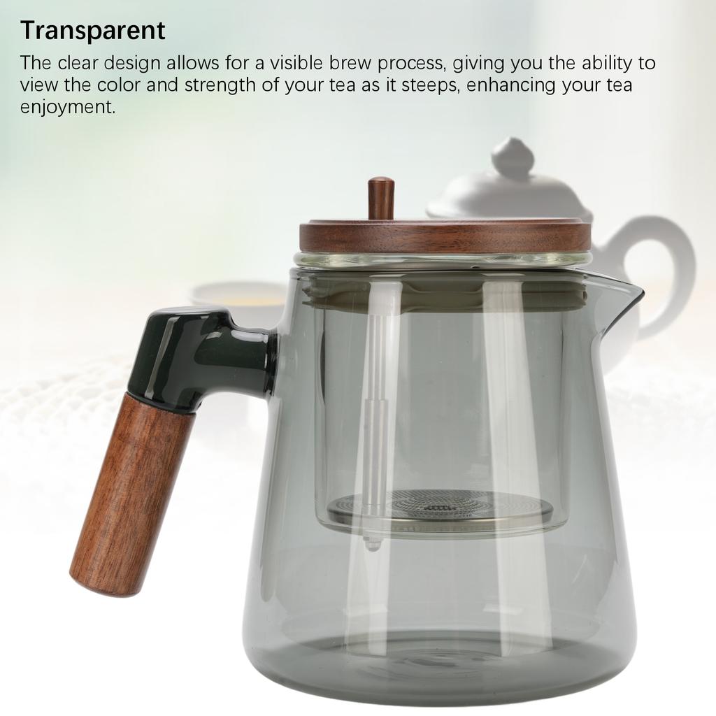 Teapot 750ml Thickened Glass Water Separation Tea Pot with Strainer for Tea Straining Brewing Pouring