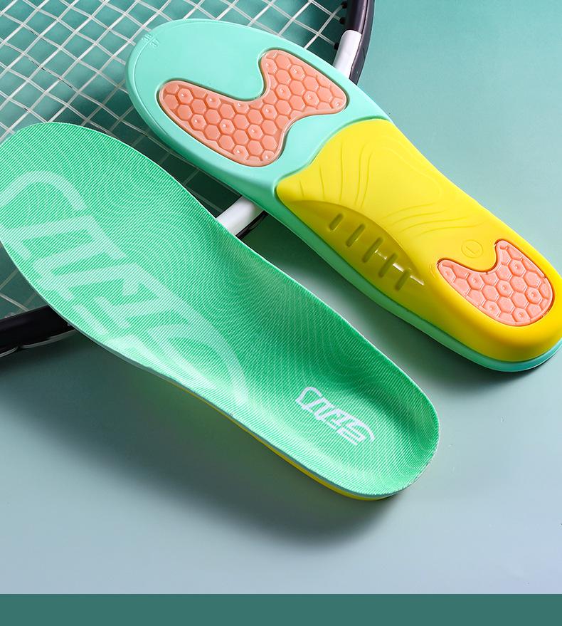 Arch Support Shock-Absorbing Sport Insoles with GEL for Flat Feet Correction and Anti-Twist Balance