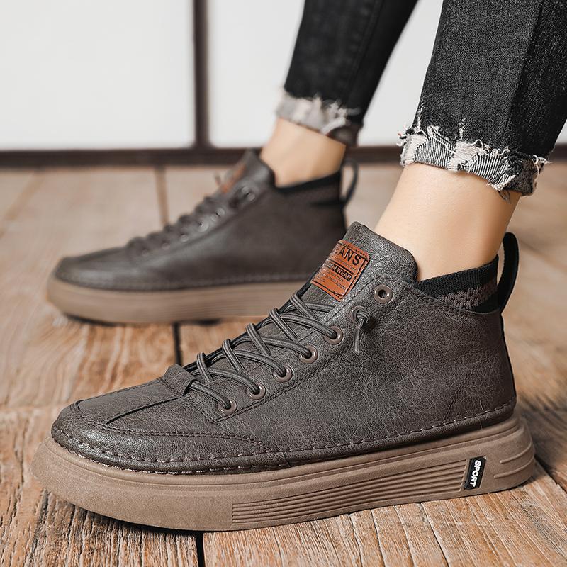 Весенне-Осенняя Кожаная Поверхность Тренд Универсальная Мода Универсальная Мужская Обувь 39