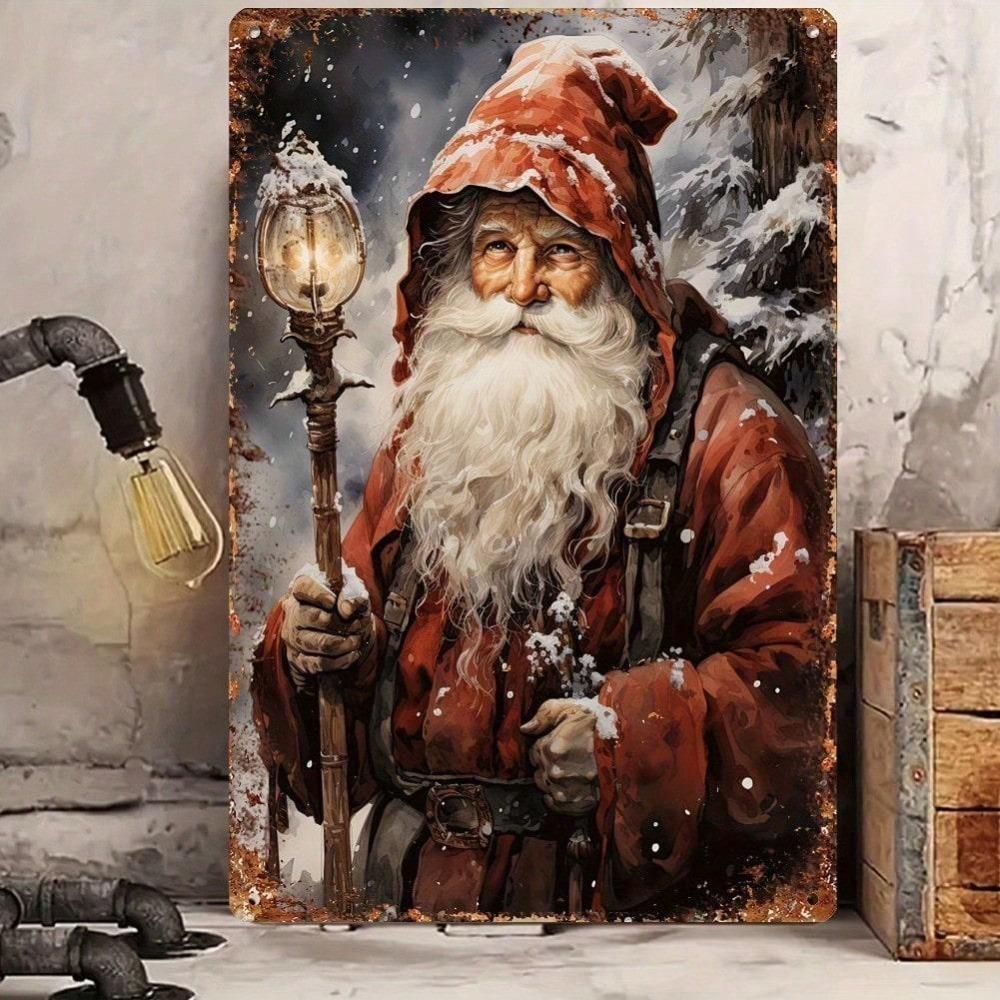 

1pc Vintage Santa Claus Metal Tin Sign 8x12 Inch Iron Wall Art Home Bar Outdoor Decor Rustic Black Poster 20x30 різнокольоровий