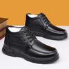 Cotton shoes men's winter new men's fleece casual leather shoes high-top dad leather shoes fleece warm snow boots
