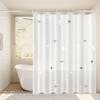 Modern EVA Waterproof Shower Curtain with Hooks Translucent Bath Curtain Thick No Drilling Toilet Curtain Bathtub