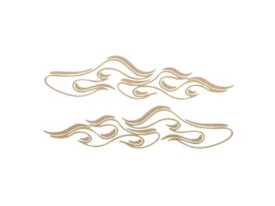Cutting Sticker Fire Pinstripe Gold 18cm