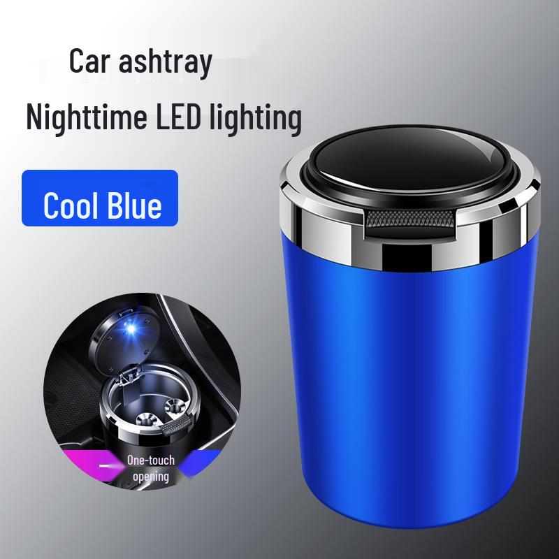 Dongfeng Car Ashtray: Stainless Steel, Flip-Top, Trendy Design