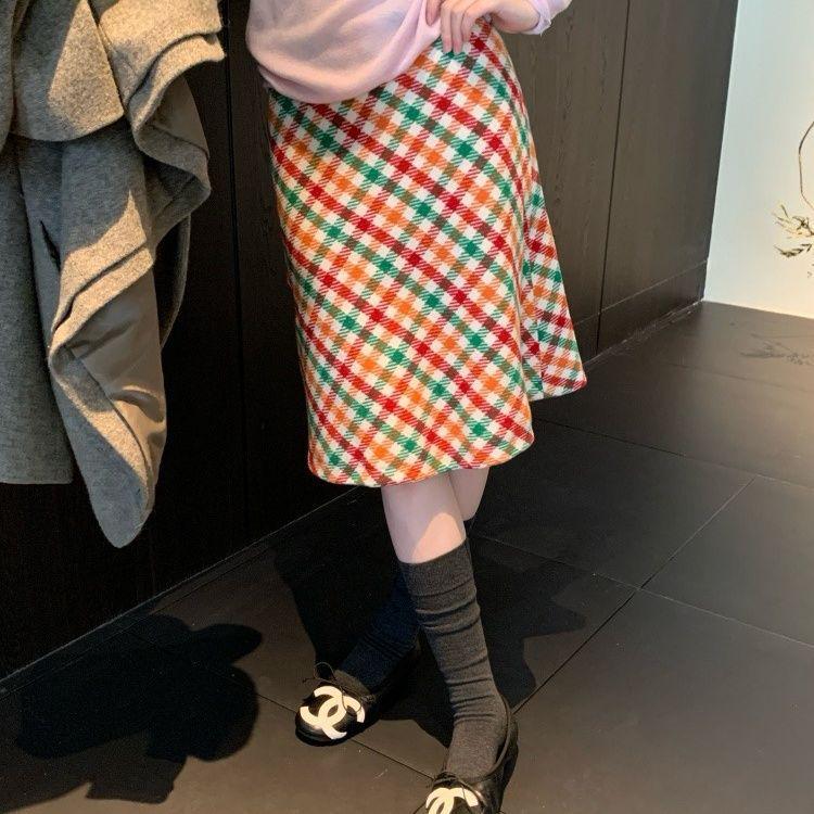 Women s High Waist Plaid A-line Skirt - Korean Style Autumn 2025 Default