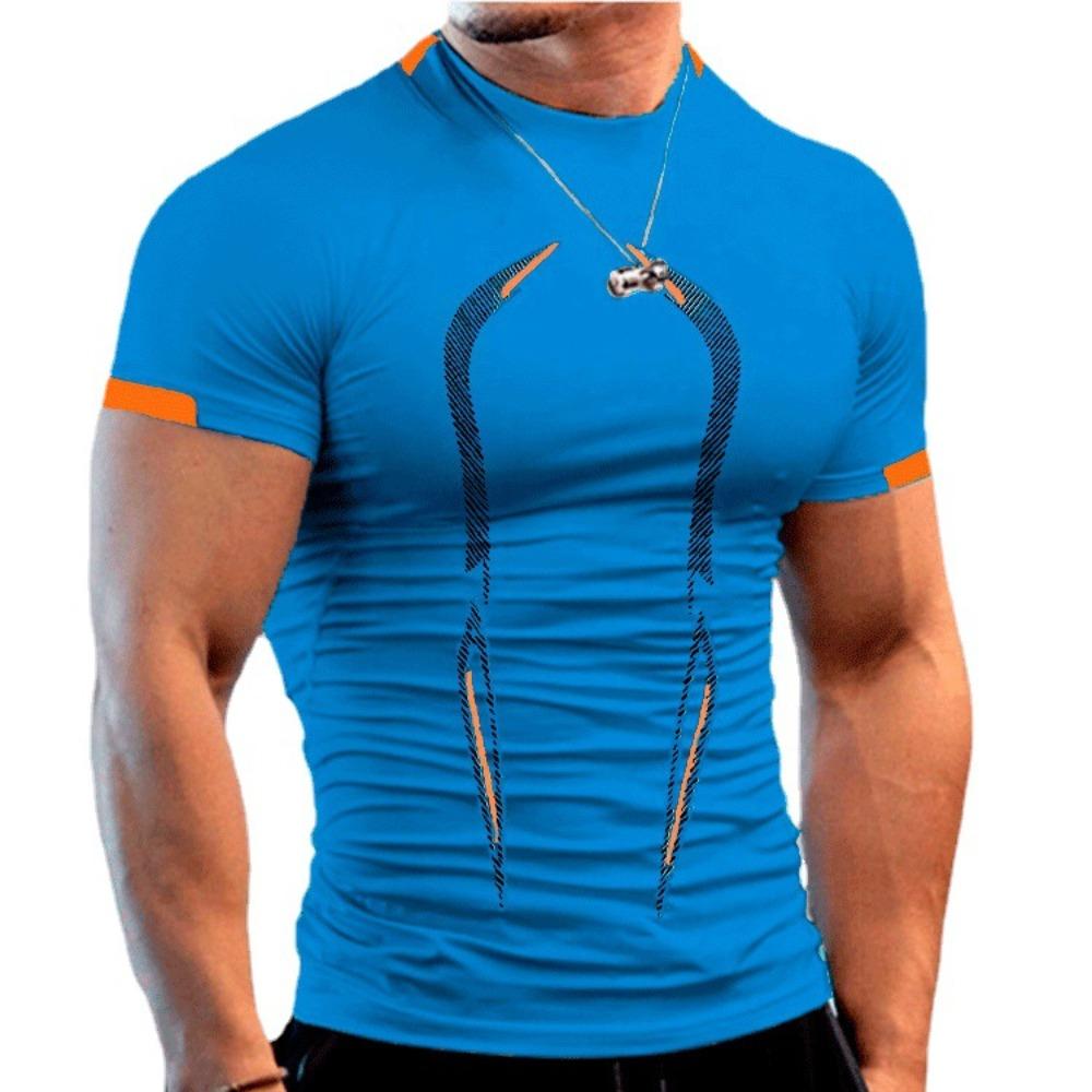 Summer Men's T-Shirt for Fitness Training Breathable Short-Sleeved Quick-Dry Sportswear Stylish Athletic T-Shirt