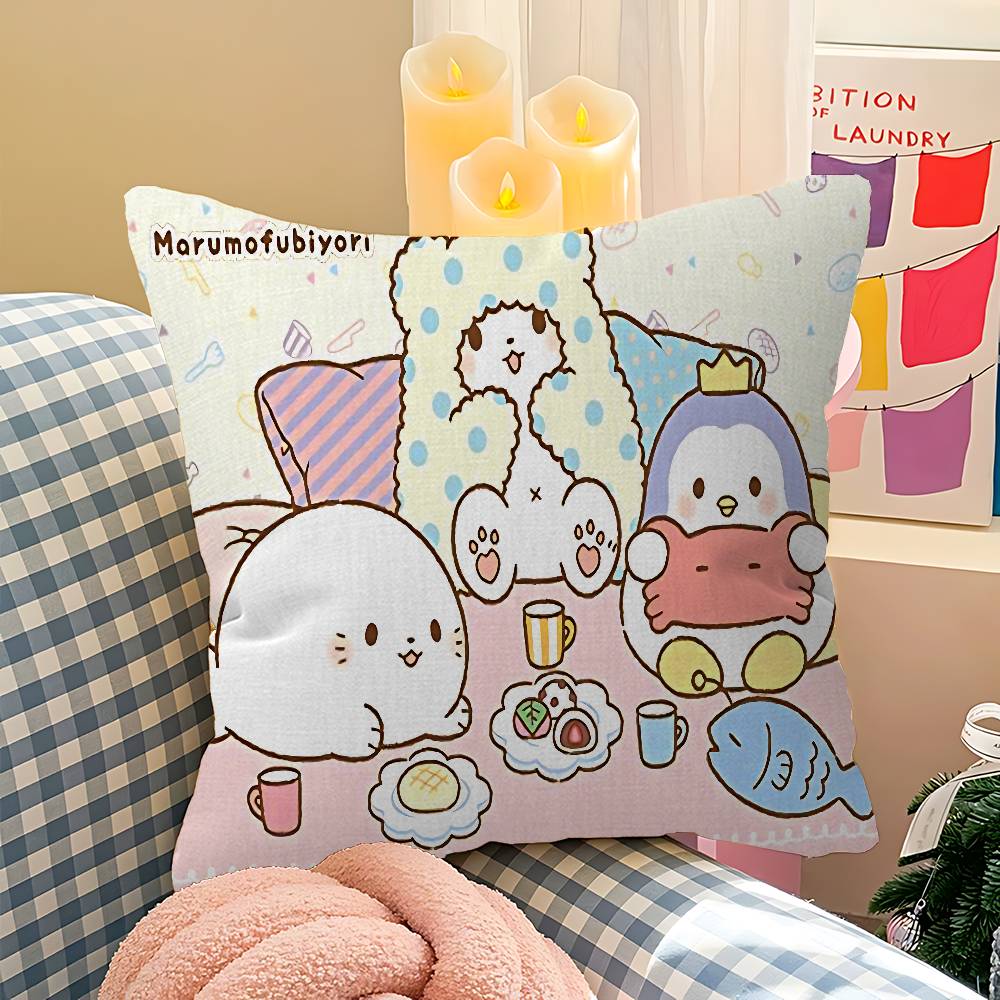 Cute Cartoon Marumofubiyori Pillow Cushion Cover Pillowcase Living Room Sofa Home Decor