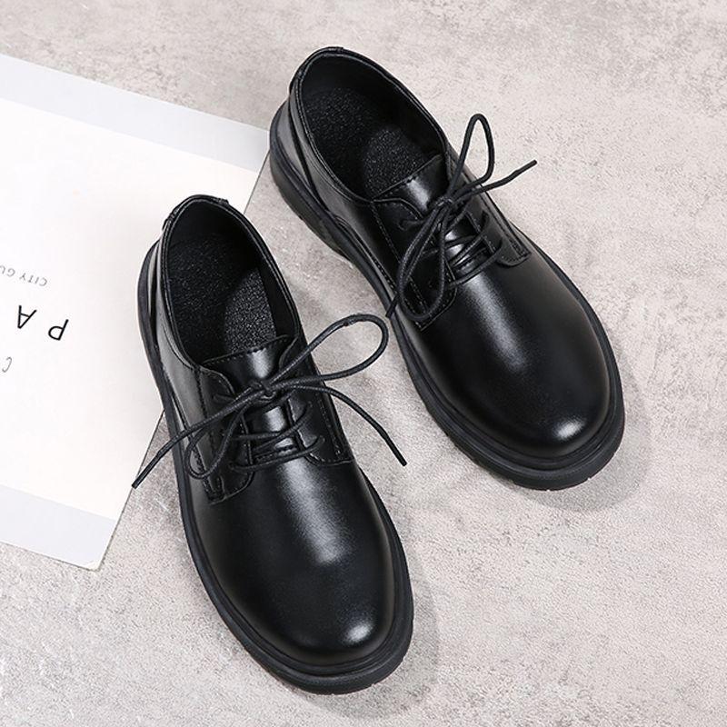 

Black work shoes women s new professional work non-slip soft sole not tired feet autumn and winter small leather shoes 35