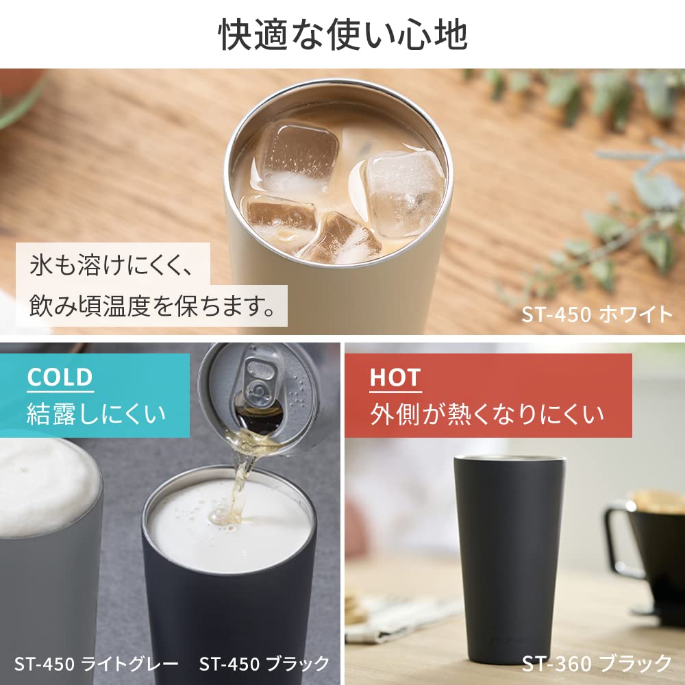 [Perfect Gift] Iris Ohyama Stainless Steel Tumbler, 250ml, Vacuum Insulated, Keeps Drinks At the Perfect Temperature, Gray, STE-250