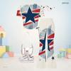Girls Round Neck Short Sleeve Printed Top And Flared Pants Two Piece Set