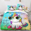 Rainbow Unicorn Duvet Cover Set Queen Size Glitter Rainbow Unicorn Bedding Set for Girls Teens Rainbow Unicorn Comforter Cover