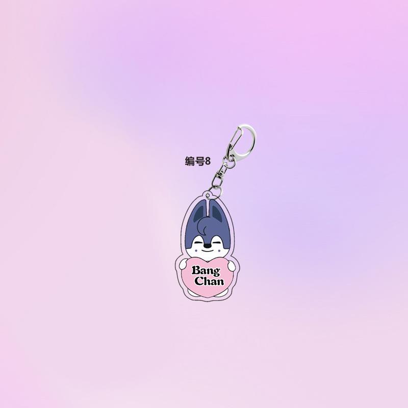 1pc Stray Kids SKZOO Cute Heart Keychain Bang Chan Lee Know Changbin Hyunjin Han Felix Seungmin I.N Love Character Key Ring Bag Pendant STAY Fans Gift