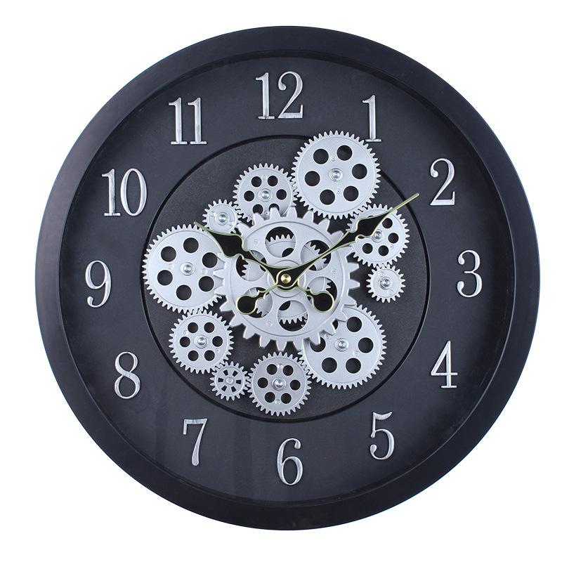 

Industrial Retro Gear Wall Clock Old Craft Rotating Running Gear Clock Living Room Bedroom Wall Decoration Clock 40 Gear Clock [Style 2]