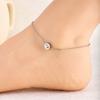 Trendy Double Layer Titanium Steel Love Heart Anklet Gold Versatile Foot Jewelry Set
