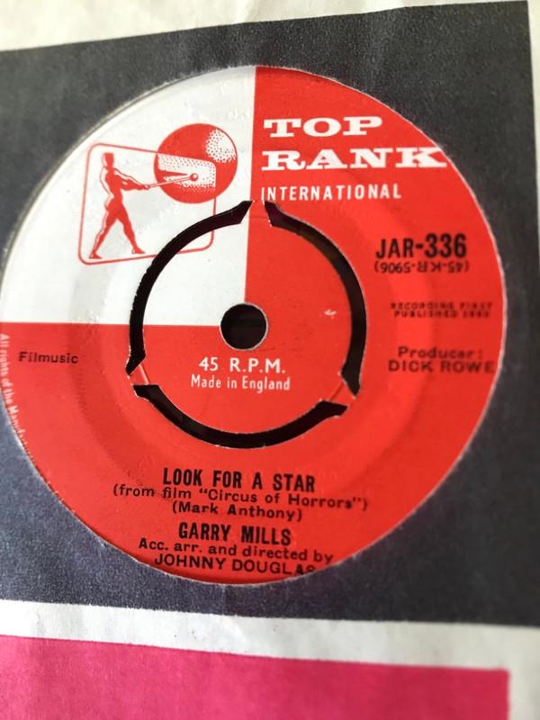 

7inch Record GARRY MILLS Footsteps Look For A Star JAR336 Top Rank Intern 1960 UK Soundtracks Musicals Used