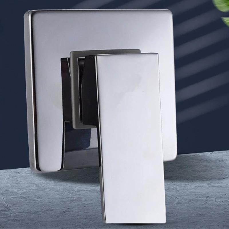 Brass Bathroom Wall Mounted Hot Cold Mixing Valve Concealed 2 Inlet 1 Outlet Water Control Valve Single Lever for Hotel