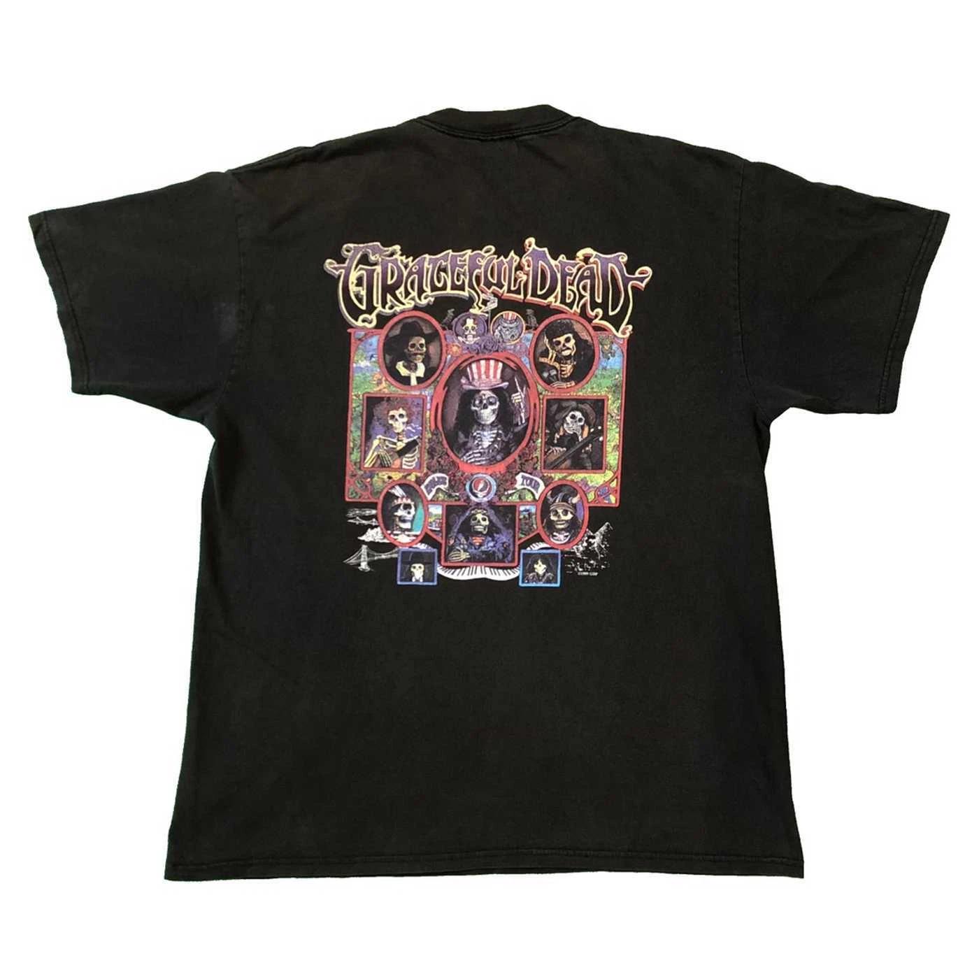 Винтажная футболка Grateful Dead 1999 года Мужская Размер L Черная Футболка группы Haight & Ashbury L