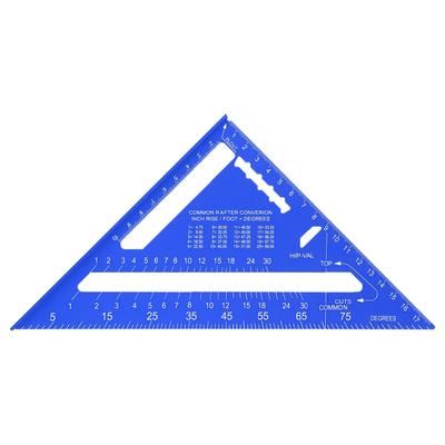 7 Inch Rafter Square Aluminum Alloy Double Scale 45 90 Degree Triangle Ruler Angle Ruler Carpenter