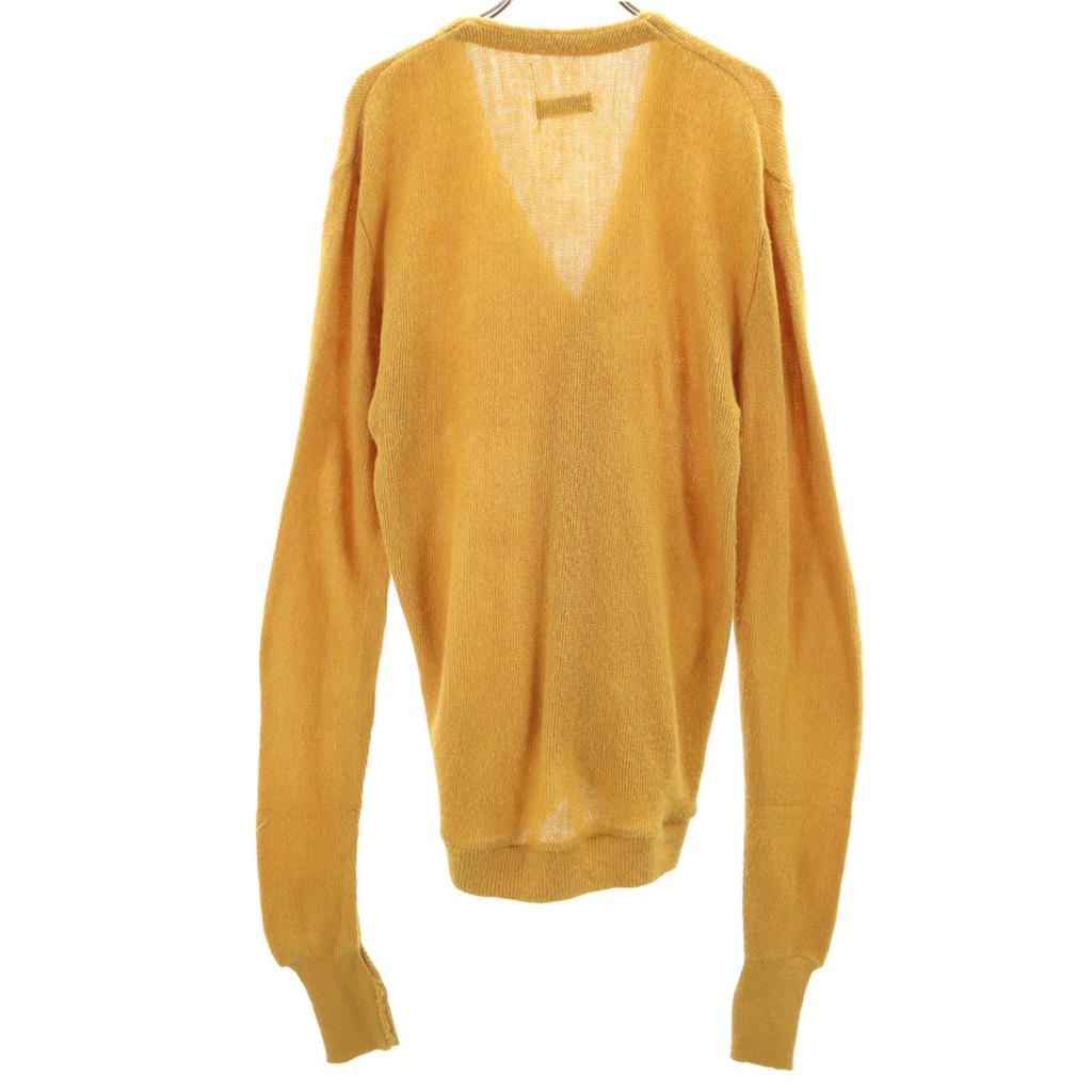 Vintage 70s Long Sleeve V Neck Cardigan Mustard Button Remake Men's Used