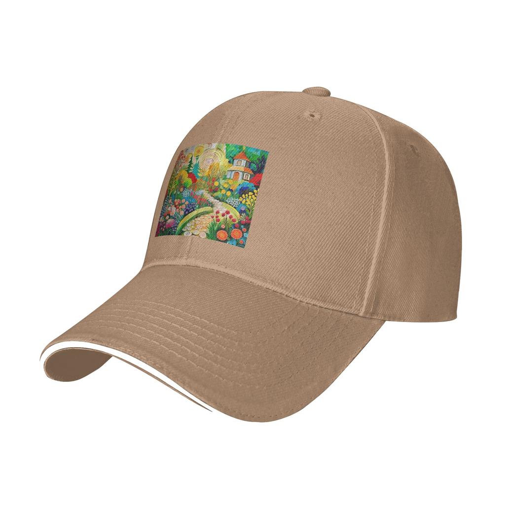 Gustav Klimt Flower Garden with Cottage Cap Casual Baseball Caps Adjustable Hat Hip Hop Summer Unisex Baseball Hats Customizable