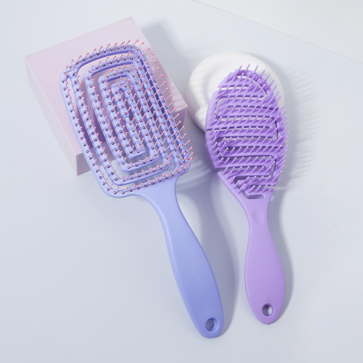 

2pcs hollow elastic scalp massage dry wet dual-use hair brush anti-static salon styling hair brush Special for real hair wigs