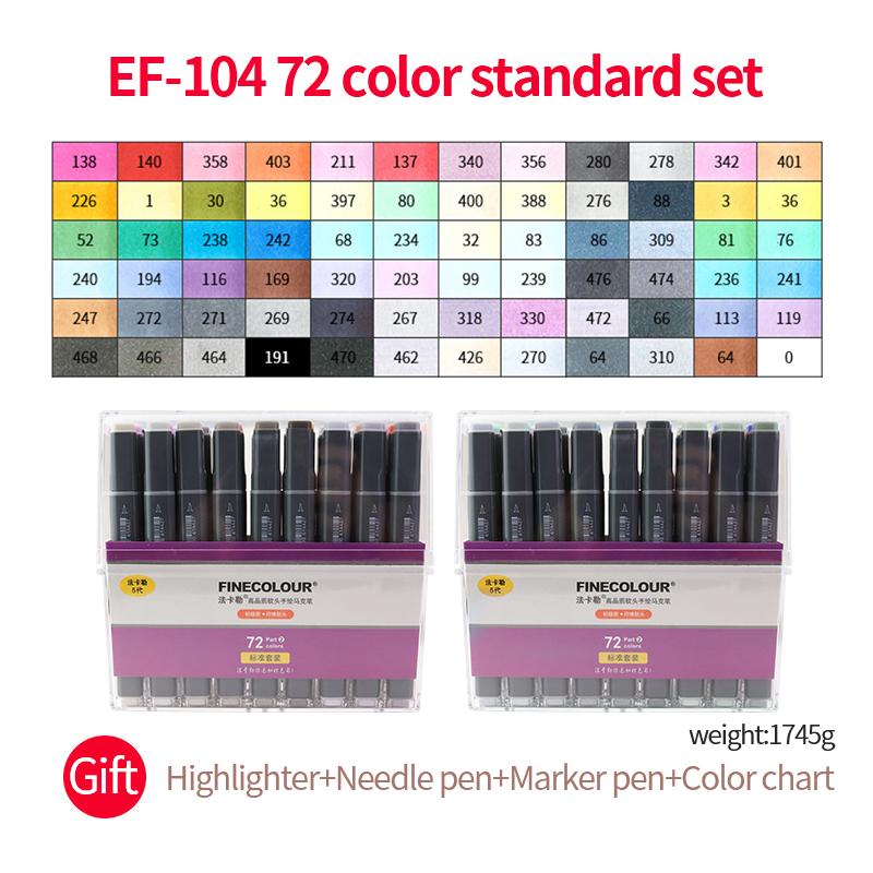 EF104 Double-Head Alcohol Marker Pens Sketch Design Marker Brush Pen Beginner Manga Graphic Drawing Art Supplies