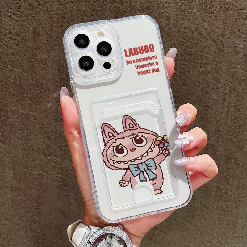 

Силиконовый чехол-карман для карт для iPhone 14 16 15 Max Honor Smart 90 200 Xiaomi Redmi Note 9 Oppo Reno 13F 14F Прозрачный бампер для телефона Xiaomi Redmi 15C/Poco C85