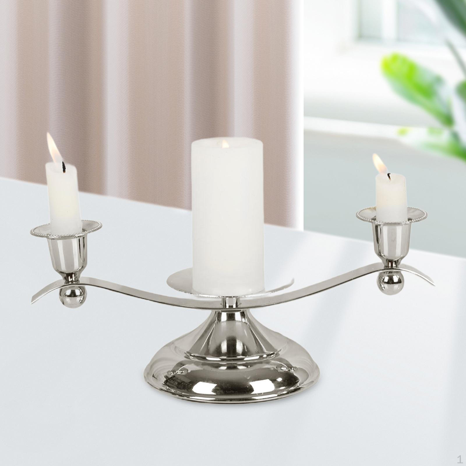 

Подсвечник для свечей-столбов, подставка для настольного использования серебряный