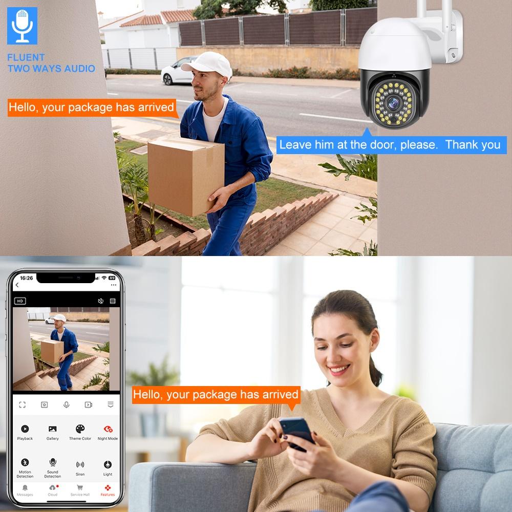 Intelligente 10X Zoom Wifi PTZ Kamera Außenbereich Hausüberwachung Videoüberwachung 5MP Drahtlose IP-Kameras KI Automatisches Personentracking